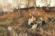 Hector Caffieri The Primrose Gatherers oil painting on canvas